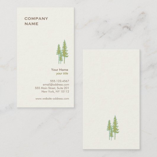 Visitekaartje Groene bomen Logo (Voorkant / Achterkant)