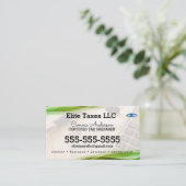 Visitekaartje Groene calculator Tax Company (Staand voorkant)