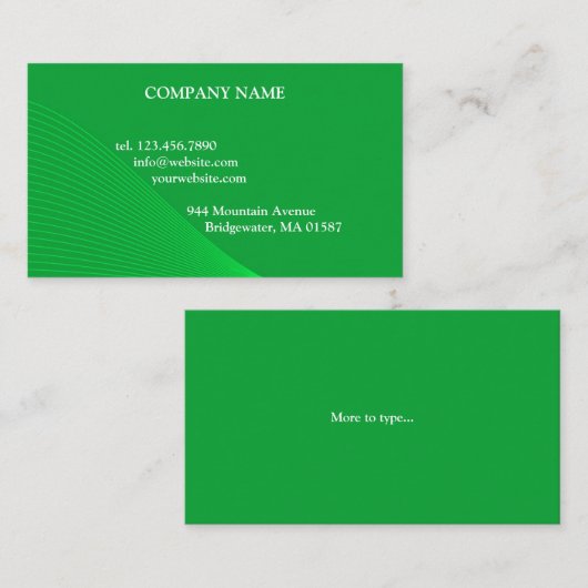 Visitekaartje Groene Curve Lines (Voorkant / Achterkant)