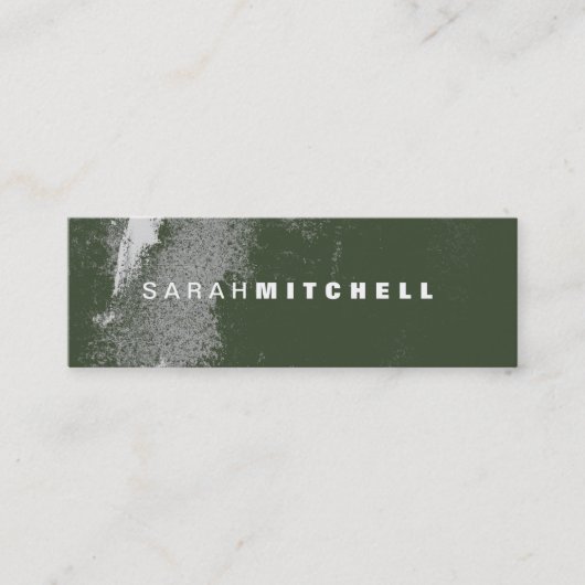 visitekaartje - Groene en Witte Grunge Monogram (Voorkant)