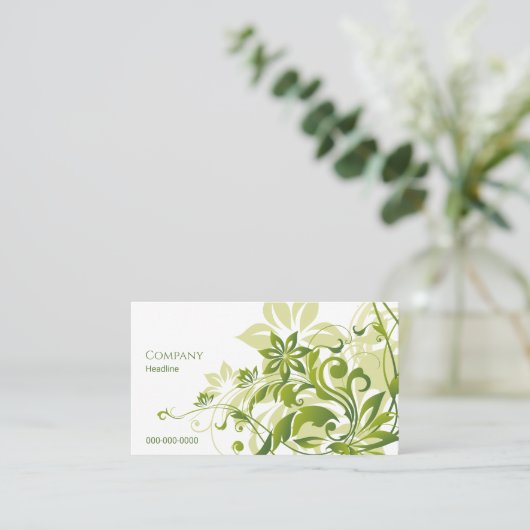 Visitekaartje Groene Floral (Staand voorkant)