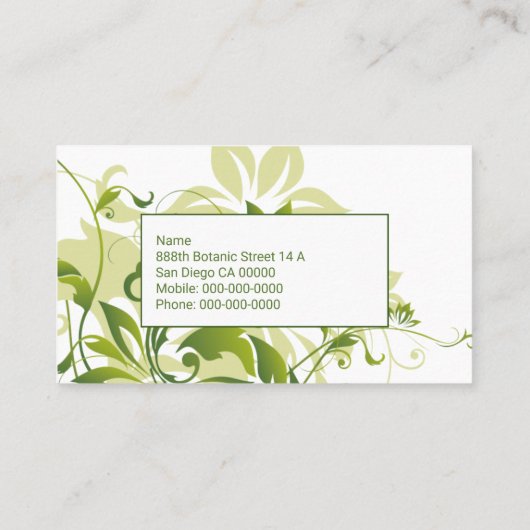 Visitekaartje Groene Floral (Achterkant)