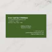 Visitekaartje Groene lebspa en wellness (Achterkant)