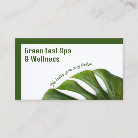 Visitekaartje Groene lebspa en wellness (Voorkant)