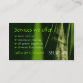 Visitekaartje Groene ledertuindiensten (Achterkant)