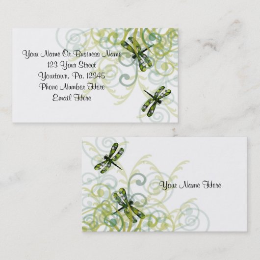 Visitekaartje groene libellen (Voorkant / Achterkant)