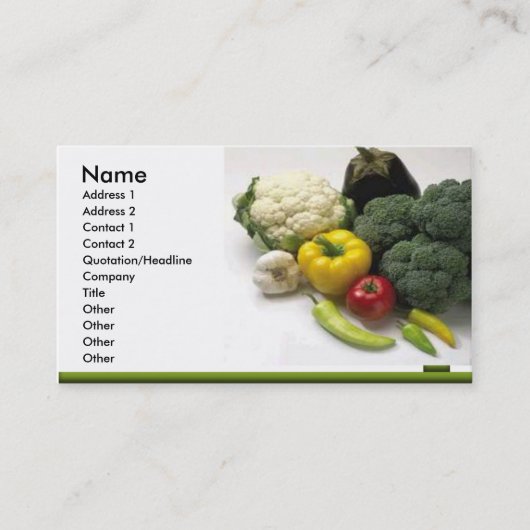 visitekaartje groenten en fruit (Voorkant)