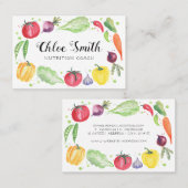 Visitekaartje groenten, vers Waterverf (Voorkant / Achterkant)