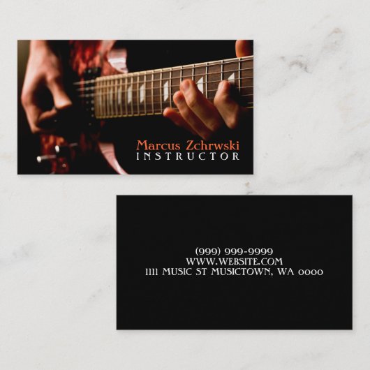 Visitekaartje Guitar Instructor Music Instruments (Voorkant / Achterkant)
