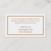 Visitekaartje gulden honingbijen (Achterkant)