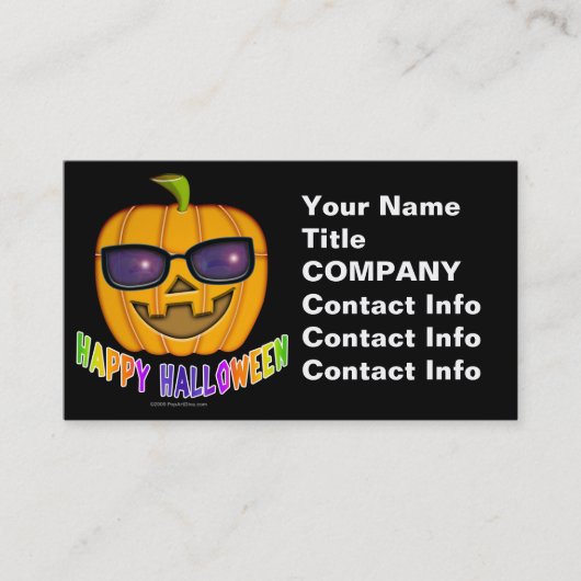 Visitekaartje - Halloween Jack O Lantern Pumpkin (Voorkant)