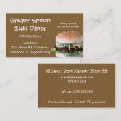 visitekaartje : Hamburger Diner (Voorkant / Achterkant)