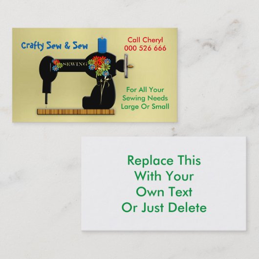 Visitekaartje handgemaakte naaiherstellers (Voorkant / Achterkant)