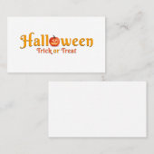 Visitekaartje happy halloween trick or treat (Voorkant / Achterkant)