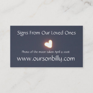 Visitekaartje hartvormige maan