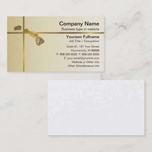 Visitekaartje Hawaii Map (Voorkant / Achterkant)