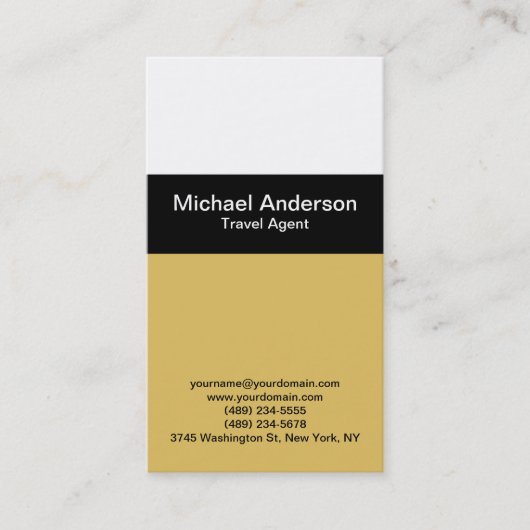 Visitekaartje hedendaagse moderne reisagent (Voorkant)