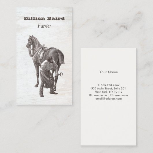 Visitekaartje Hoefijzer (Voorkant / Achterkant)