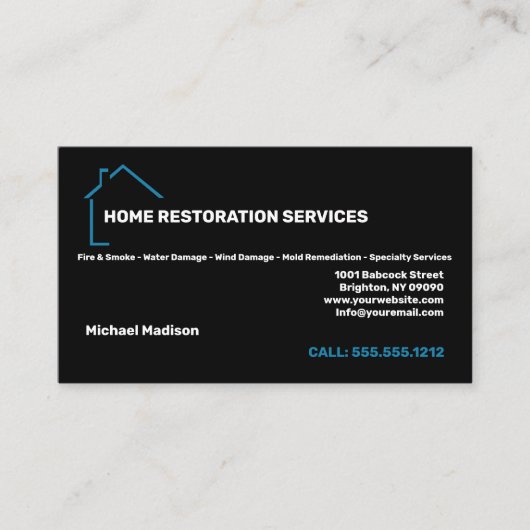 Visitekaartje Home Restoration Services (Voorkant)