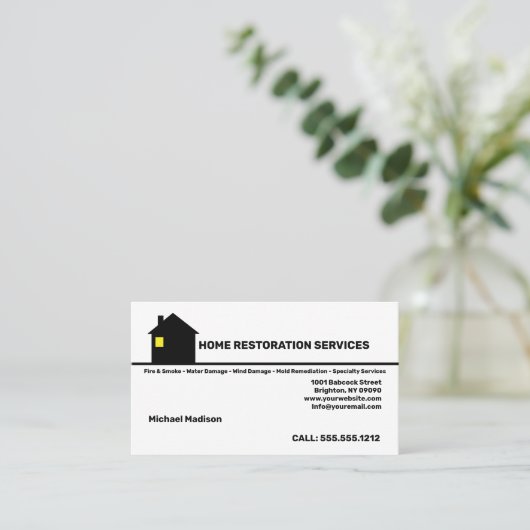 Visitekaartje Home Restoration Services (Staand voorkant)