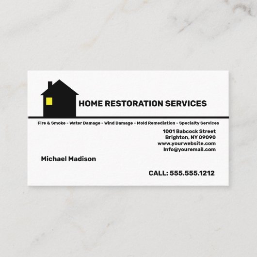 Visitekaartje Home Restoration Services (Voorkant)