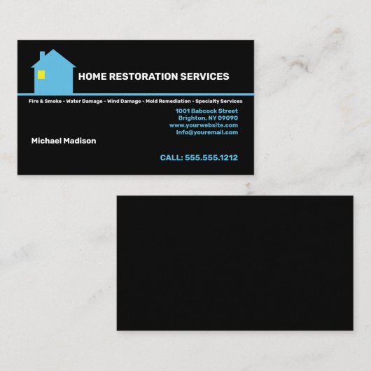 Visitekaartje Home Restoration Services (Voorkant / Achterkant)