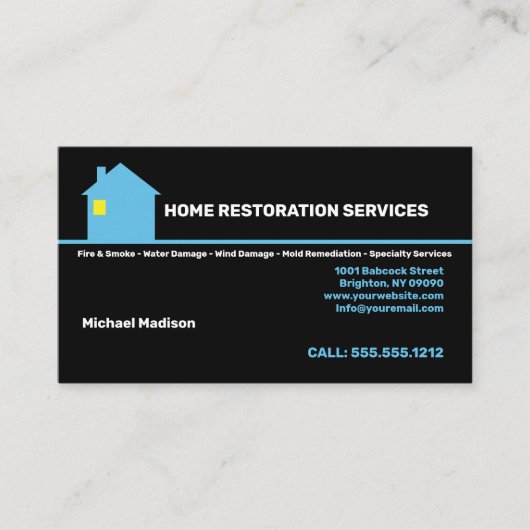 Visitekaartje Home Restoration Services (Voorkant)