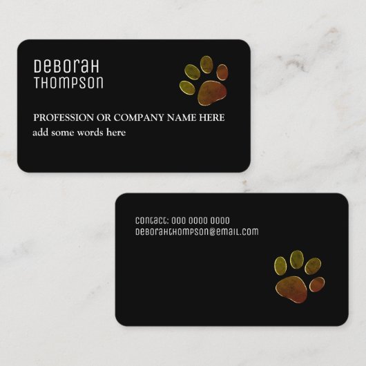 Visitekaartje honden Gezelschapsdieren (Voorkant / Achterkant)