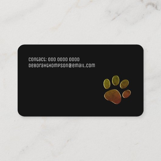 Visitekaartje honden Gezelschapsdieren (Achterkant)