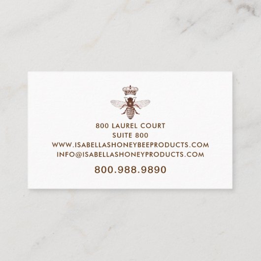 Visitekaartje honingbijenproducten (Achterkant)