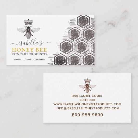 Visitekaartje honingbijenproducten (Voorkant / Achterkant)