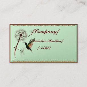 visitekaartje Horizontal Dandelion en Hummingbird