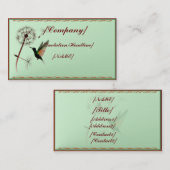 visitekaartje Horizontal Dandelion en Hummingbird (Voorkant / Achterkant)