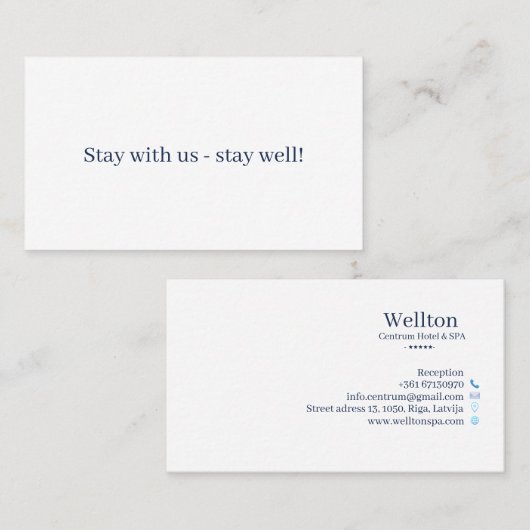 Visitekaartje Hotel & spa (Voorkant / Achterkant)