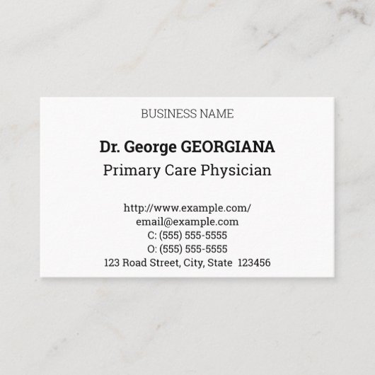 Visitekaartje Humble, Neutral & Dapper (Voorkant)