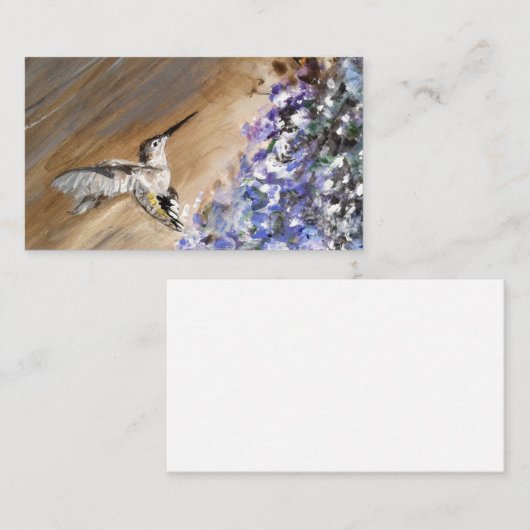 visitekaartje - Hummingbird Original Art van Beth (Voorkant / Achterkant)