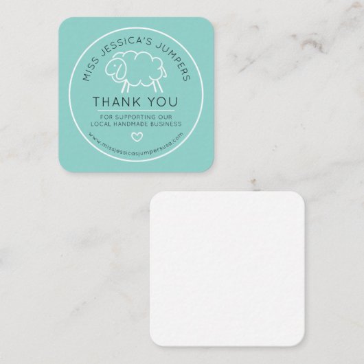 Visitekaartje Ideaal voor zelfgemaakte gebreide it (Voorkant / Achterkant)