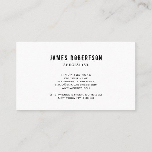 Visitekaartje in brutale stijl voor uw bedrijf (Achterkant)