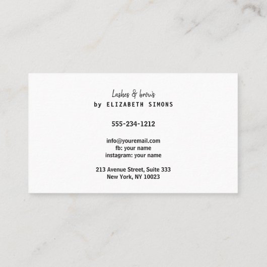 Visitekaartje in de vorm van minimalisme. (Achterkant)