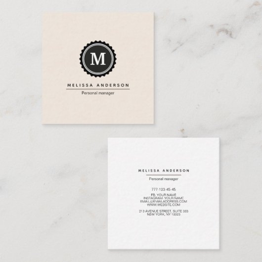 Visitekaartje in eenvoudige stijl. (Voorkant / Achterkant)