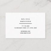 Visitekaartje in eenvoudige stijl. Persoonlijk mon (Achterkant)