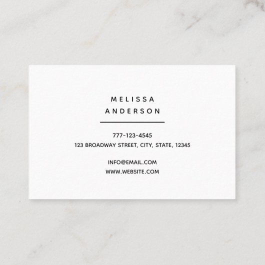 Visitekaartje in eenvoudige stijl. Persoonlijk mon (Achterkant)