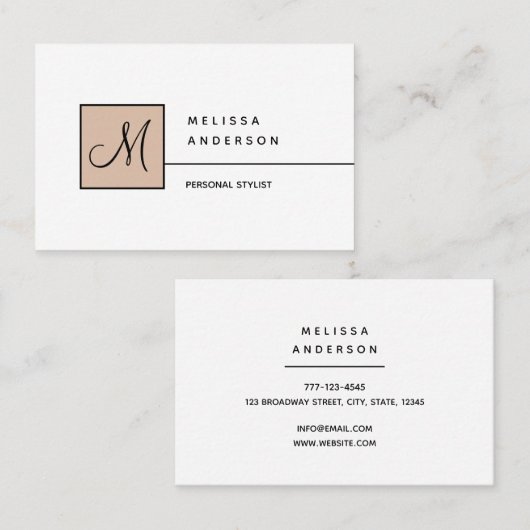 Visitekaartje in eenvoudige stijl. Persoonlijk mon (Voorkant / Achterkant)