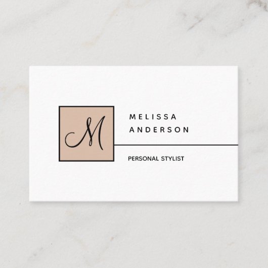 Visitekaartje in eenvoudige stijl. Persoonlijk mon (Voorkant)