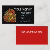 Visitekaartje in eilandstijl, Rasta lion (Voorkant / Achterkant)