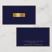 Visitekaartje in middernacht blauw met gouden bord (Voorkant / Achterkant)