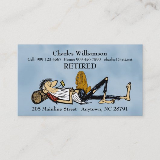 Visitekaartje in ruste RipVanWinkle & Hond afbeeld Contactkaartje (Voorkant)