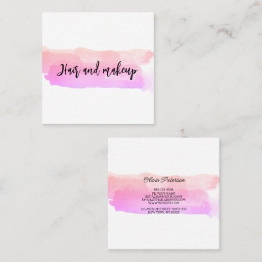 Visitekaartje in waterverf pastelkleur (Voorkant / Achterkant)