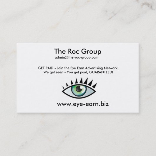 visitekaartje Inkomensontwikkelaar (Voorkant)