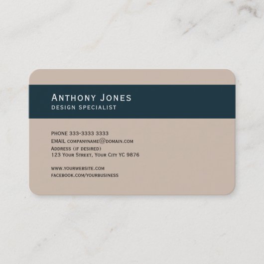 Visitekaartje, Interieur Design donkere tinten Visitekaartje (Voorkant)